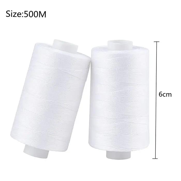 Ensemble de fils à coudre en polyester pour machines à main, Végétde bricolage, 500m, 2 pièces