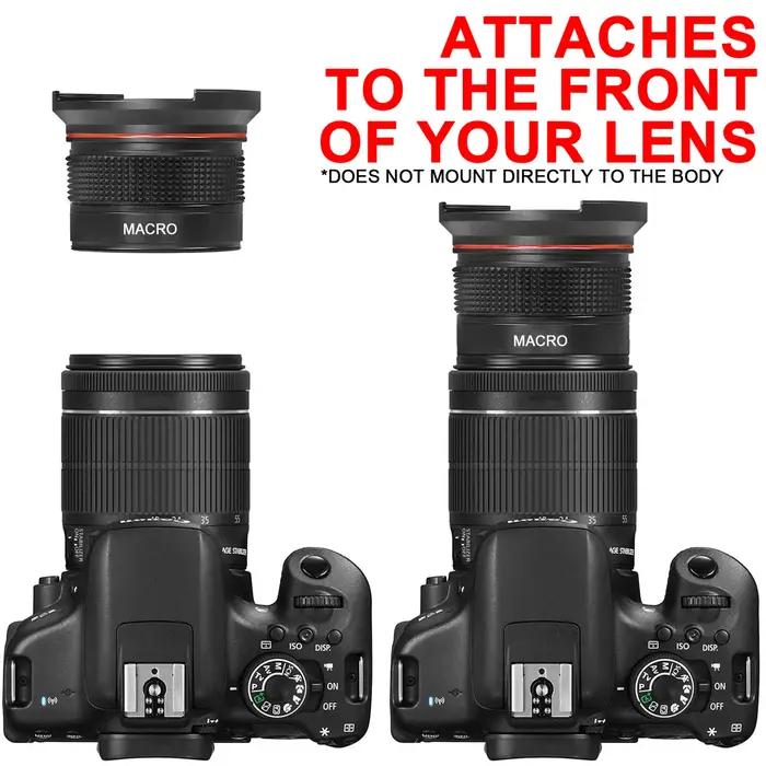 Objectif fisheye grand angle HD, 52mm 0,35x, avec partie Partenaires, pour reflex numérique Nikon D7