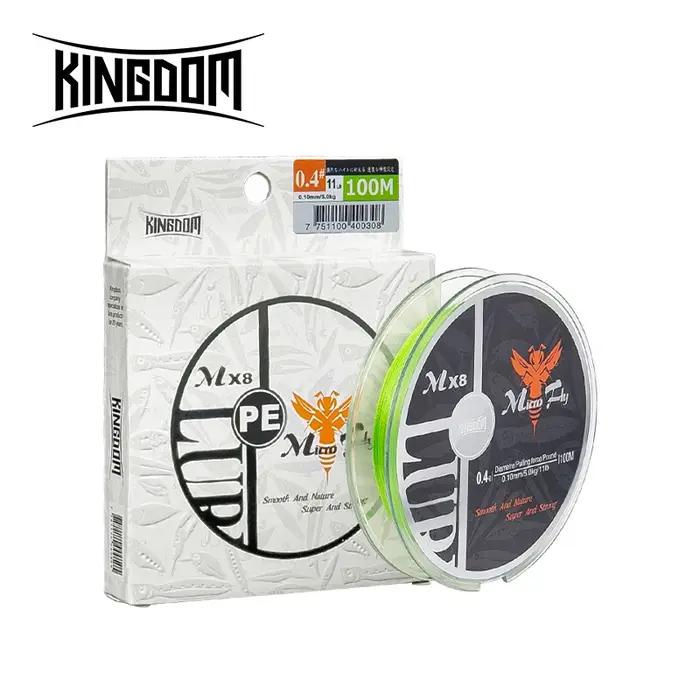 Kingdom Micro Fly 100M 150M tresse PE ligne de pêche 4 brins 0.2 # /0.4 # /0.6 # Distance de coulé