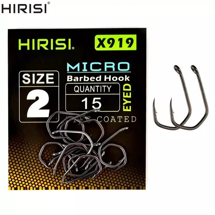 Hameçon PTFE Enduit en Acier Haute Teneur en Carbone Micro Barbelé Oeil Carpe Crochet de Pêche Occasions de Pêche en Mer Lac Rivière Pour Amateurs de Pêche