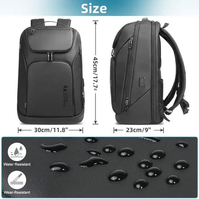 Heroic Knight-Sac à dos d'affaires étanche pour homme, sac de voyage pour ordinateur portable 17.3 "