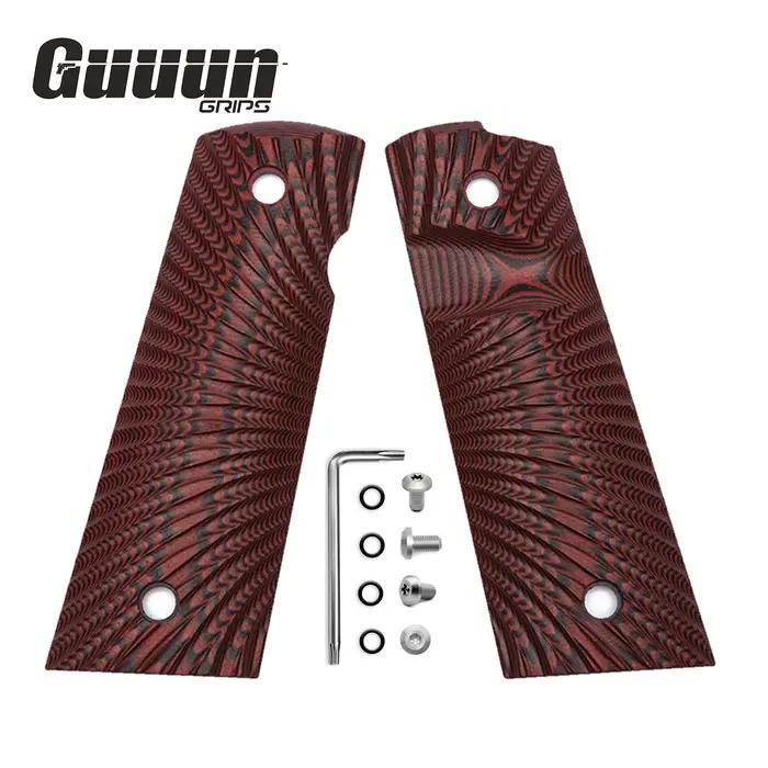 Magwell Grip Guuun G10 - Texture Sunburst pour 1911 taille complète avec coupe de sécurité