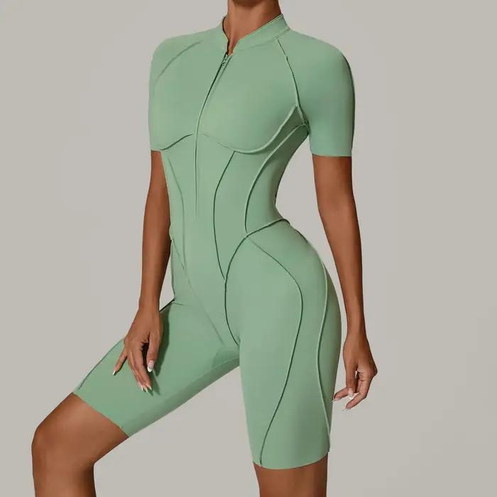Combinaisons de Yoga sans couture, sport, Fitness, levage des hanches, dos nu, slim, fermeture éclai