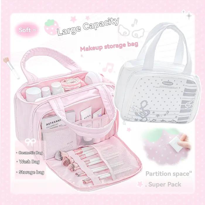 1PC Trousse de maquillage, sac de rangement pour salle de bain, sac de voyage portable à main