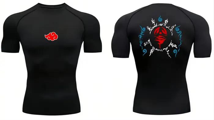 Anime hommes Compression chemise Fitness Sport course serré gymnase t-shirts athlétique entraînement