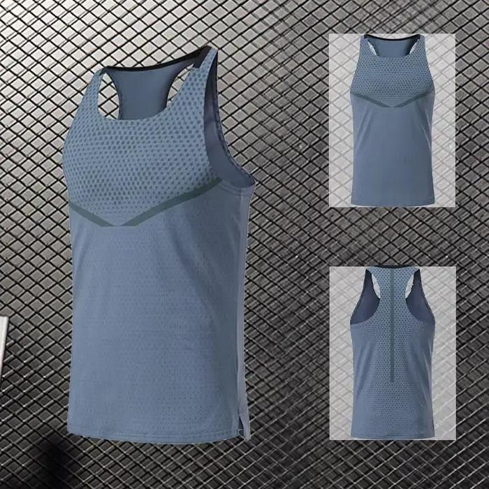 Gilet de course pour hommes, vêtements d'entraînement en plein air, T-shirt sans manches, débardeur
