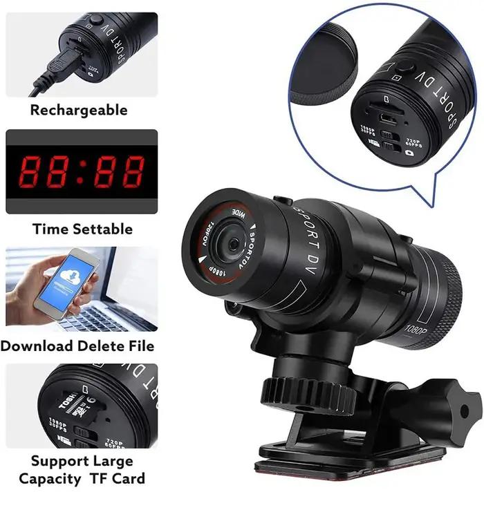 Caméra de casque de vélo de sport étanche, caméra de casque de vélo de course, haute résolution, obj