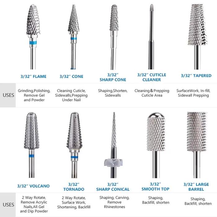 LadyMisty foret à ongles électrique fraises à ongles coupe pour Machine de manucure accessoires pour