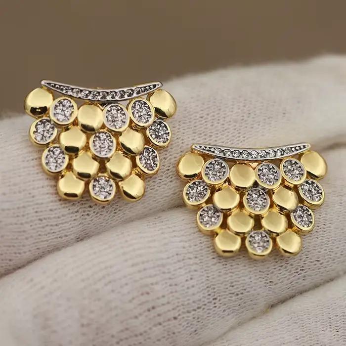 Boucles d'oreilles géométriques en cristal de luxe pour femmes, nouveau Design de vue, marque de mod