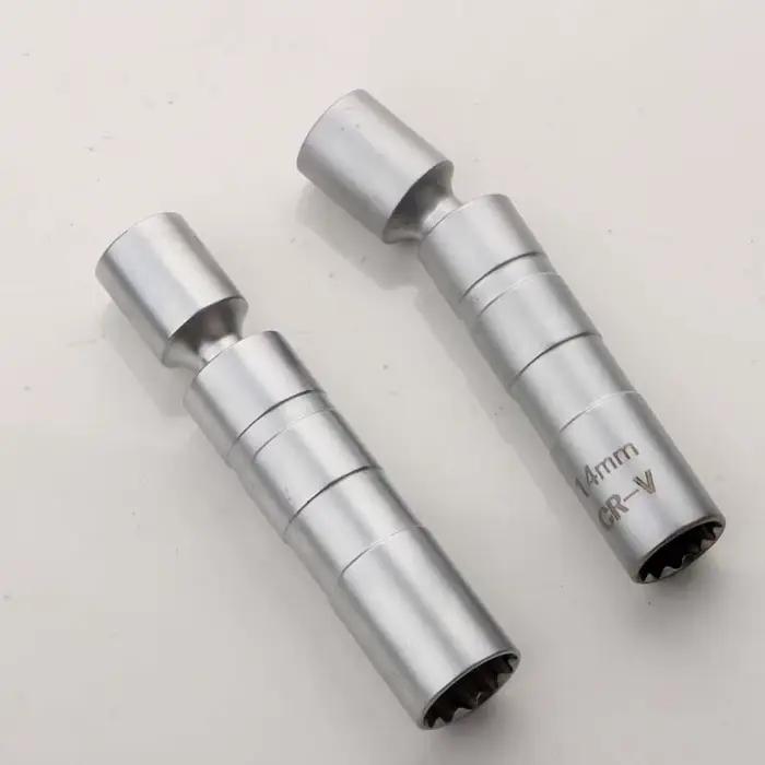 Clé à manchon universelle pour bougie d'allumage, douille magnétique de 3/8 pouces, Angle de 12 poin