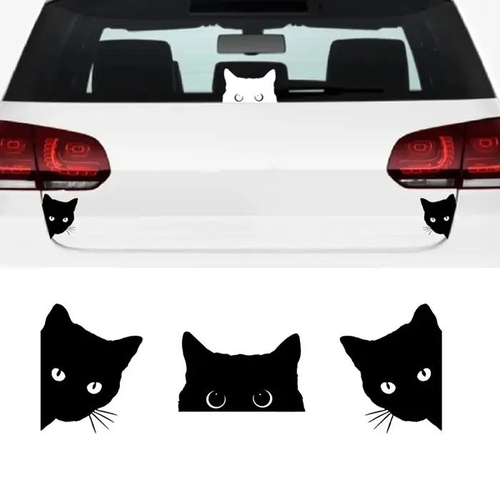 Autocollant en vinyle de chat de recherche, autocollants de fenêtre de pare-chocs de voiture, autoco