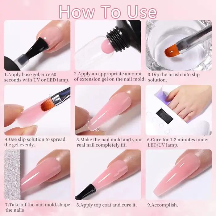LILYCUTE 15ML Extension rapide Gel vernis à ongles nu lait blanc couleur doigt prolonger acrylique c