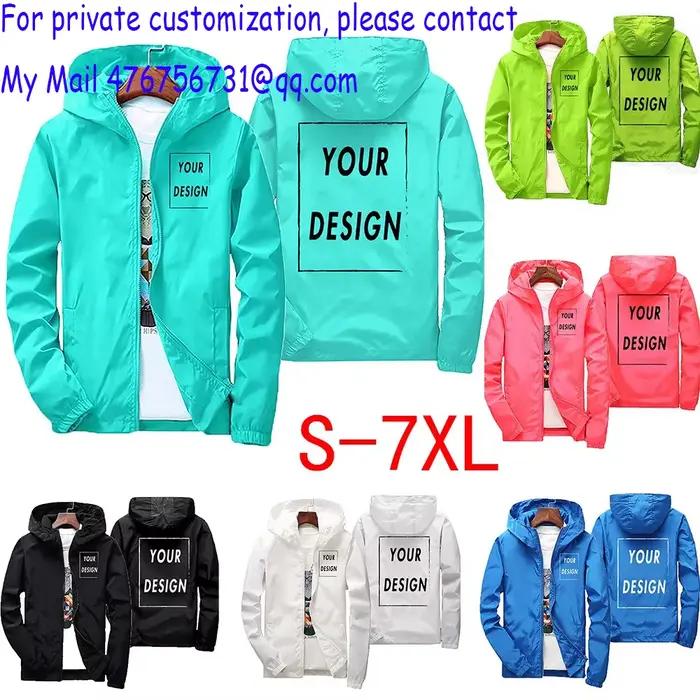 Veste d'automne avec Logo de marque personnalisé pour homme, coupe-vent chaud et imperméable, vêteme