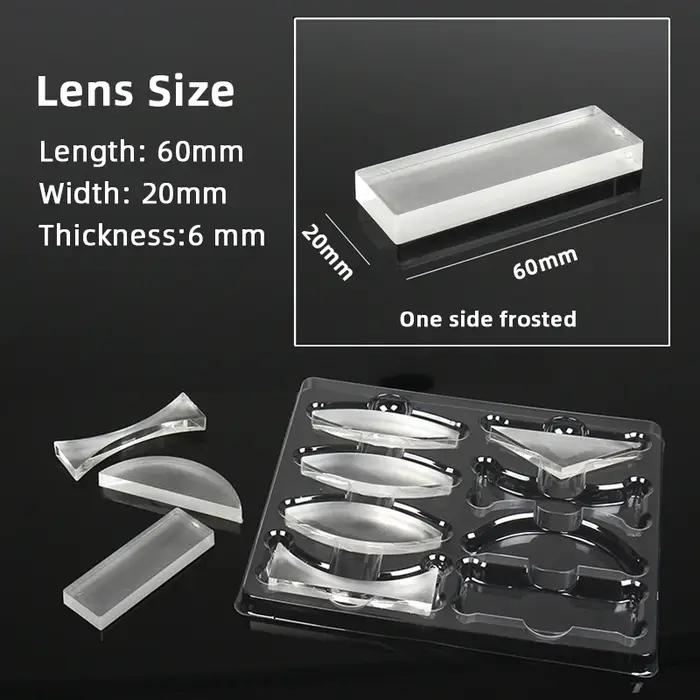 Ensemble d'expérimentation d'optique géométrique, kit de lentilles optiques, lentille concave convex