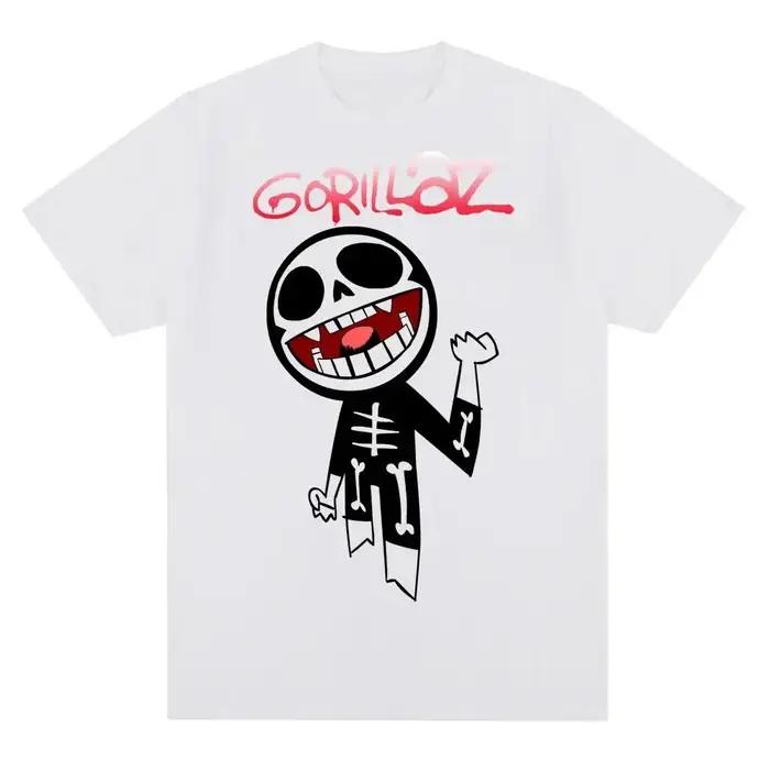 Groupe de musique Gorillazs Punk Rock imprimé t-shirt années 90 décontracté mode manches courtes gra