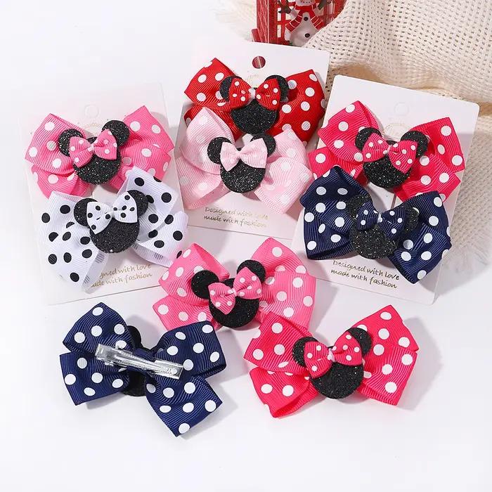 Pinces à cheveux avec nœuds mignons pour enfants, 2/4 pièces, Boutique, coiffure de dessin animé, ru