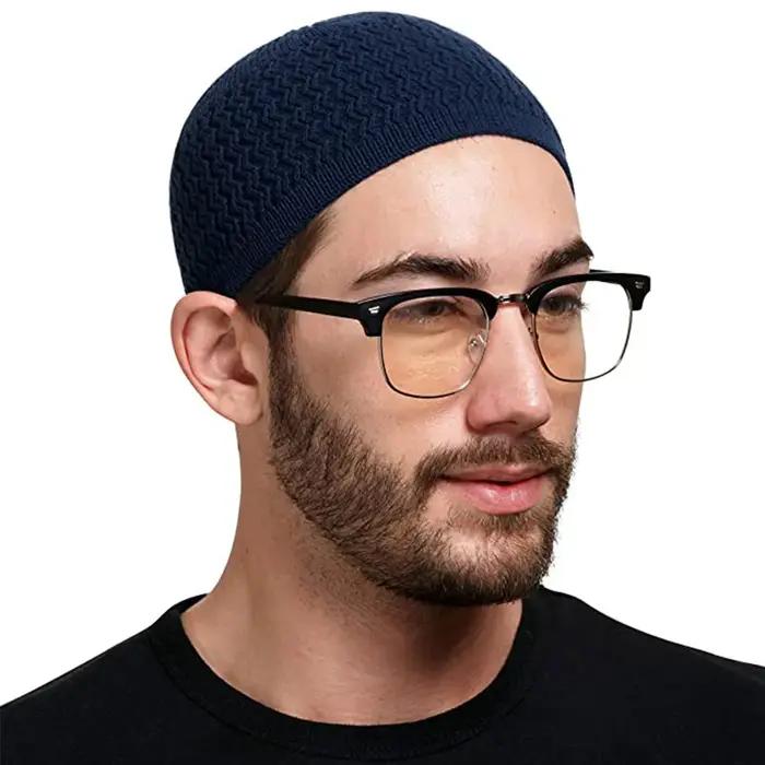 Chapeaux musulmans tricotés pour hommes arabes, chapeau de prière, Turban musulman, Bonnet Hijab, ar