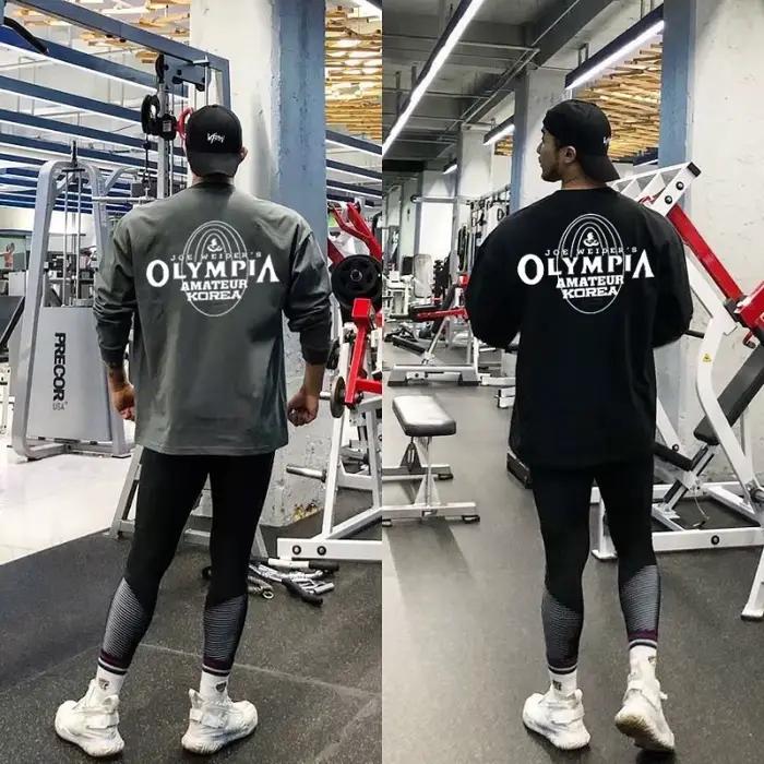 Vêtements de sport pour hommes vêtements de musculation t-shirt à manches longues sweat-shirt de course t-shirts décontractés pour entraînements intensifs et activités physiques