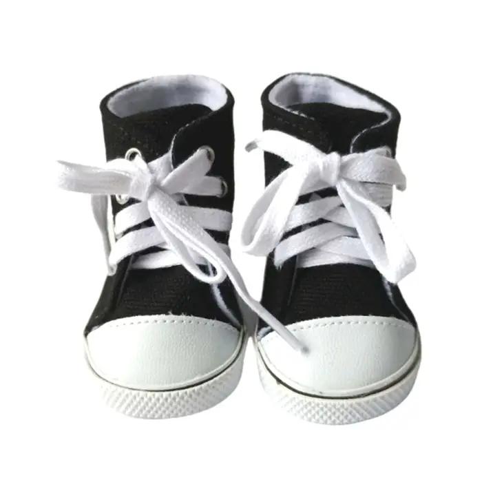 Chaussures d'été pour poupée fille de 18 pouces, Jean, chaussures de poupée de 7cm pour bébé Reborn