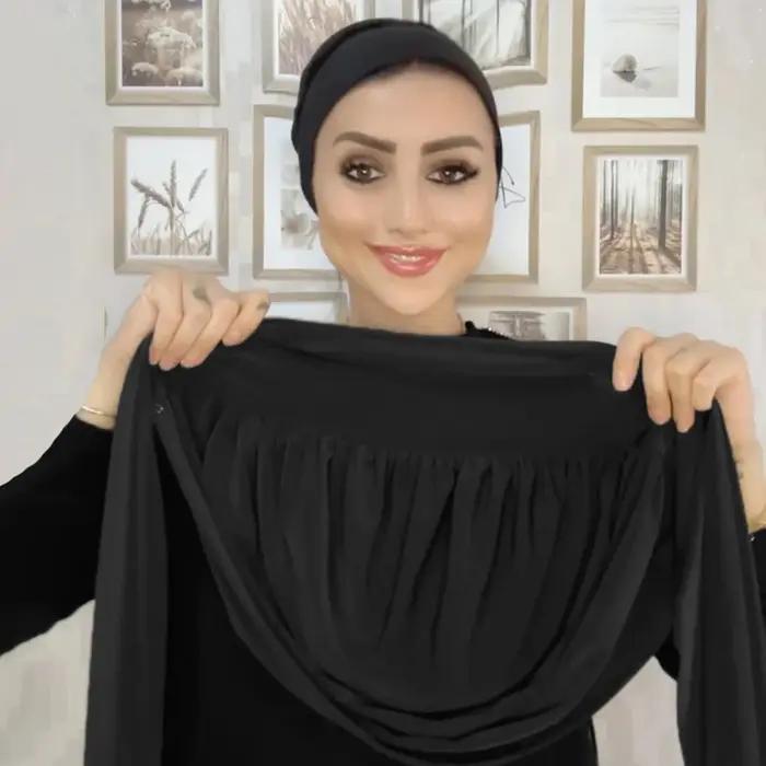 Prêt à porter fermeture Hijab instantané pour les femmes musulmanes couverture complète bandeau écha