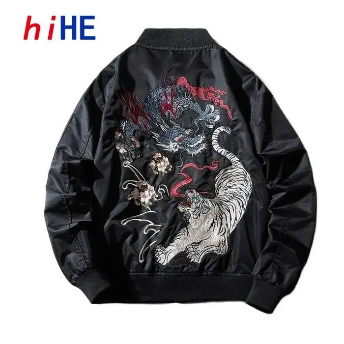 Hommes femmes Bomber veste Dragon tigre brodé Sukajan rembourré manteau de Baseball japon mâle Windrunner 2024 MA1 print