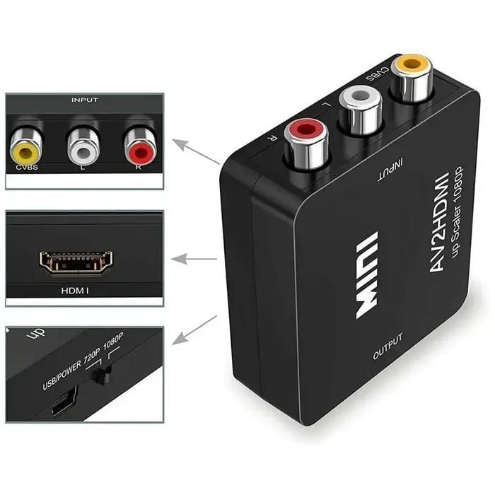 HD 1080P RCA AV vers HDMI convertisseur Mini AV vers HDMI RCA Composite CVBS adaptateur Audio vidéo