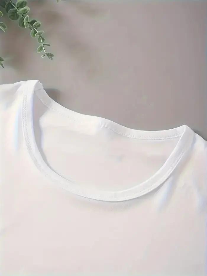 T-shirt manches courtes col rond femme, estival et à la mode coréenne