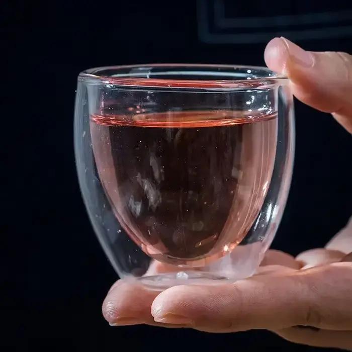 Tasse en verre Borosilicate à Double paroi, résistante à la chaleur, pour thé, lait, jus, café, eau,