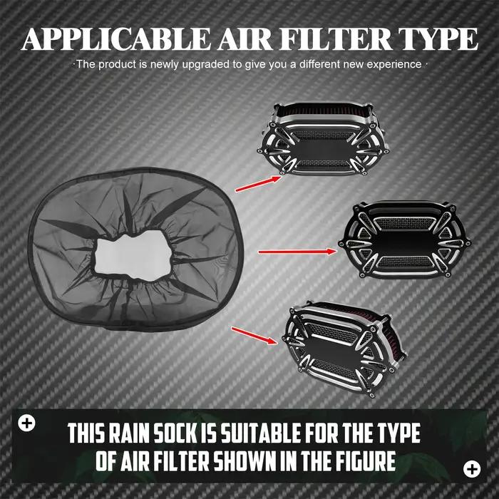 Couvercle de filtre à Air pour chaussettes de pluie de moto, couvercle de protection étanche noir po