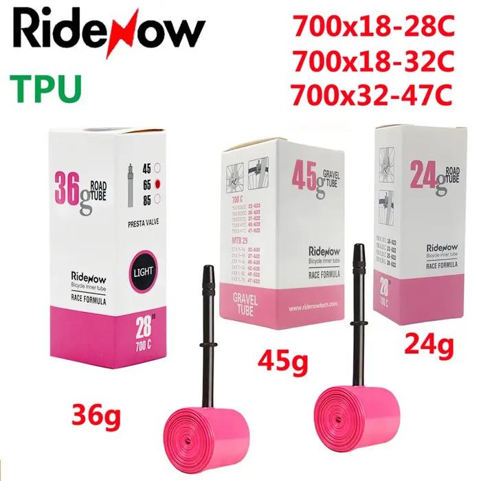 Chambre à air RideNow TPU pour vélos de route et VTT largeur 1.5 1.75 1.9 pneu aro occasions spéciales course randonnée