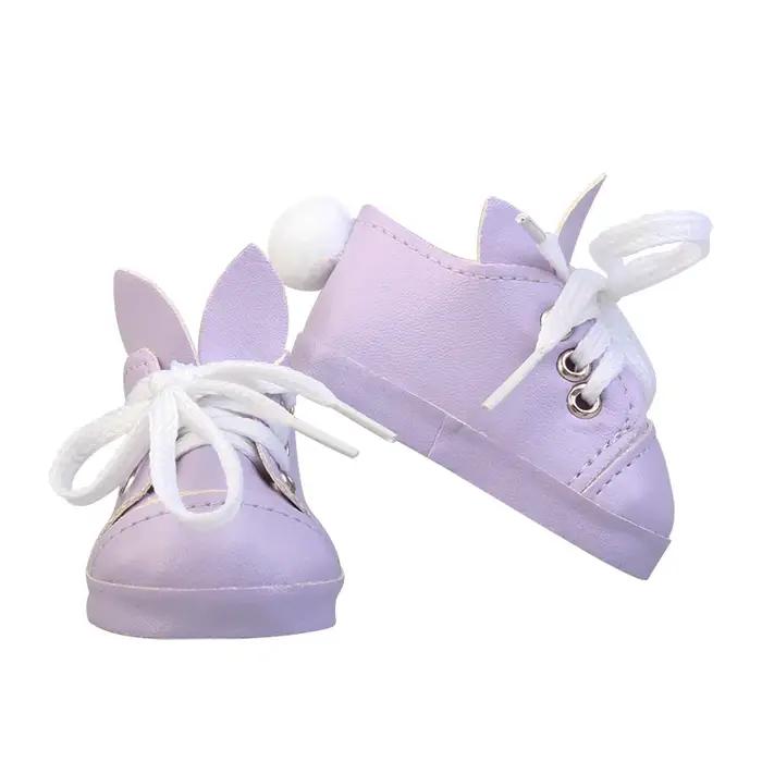 Chaussures en cuir PU lapin beurre pour 18 amaran, baskets à lacets, bébé nouveau-né et fille, brico