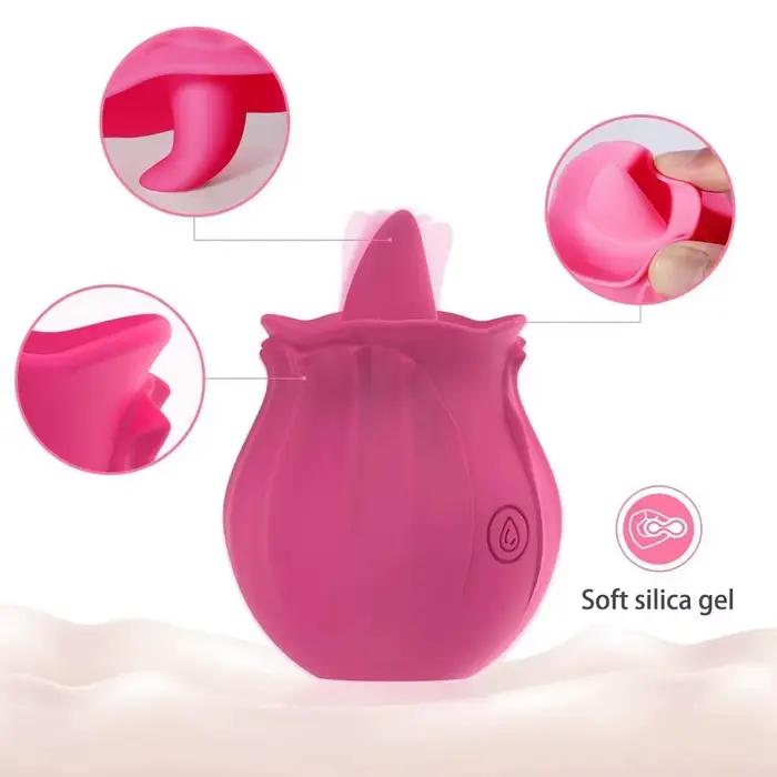 Vibromasseur de point G pour femme, jouet rouge rose, langue léchant, stimulateur de clitoris, Chev,