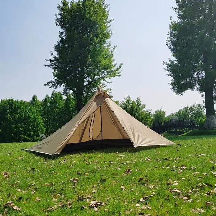 1 personne randonnée Camping tente ultralégère sans tige pyramide tente 4 saisons sac à dos tente ex