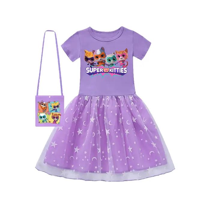 Vêtements d'extérieur Super Kitties, robe de princesse pour filles, tenues pour bébés filles, robes