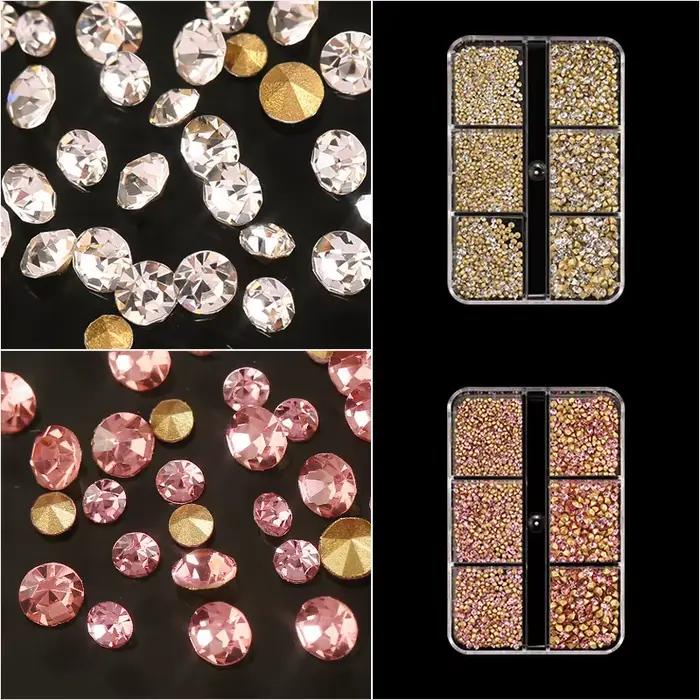 Strass en cristal pour Nail Art, 1000 pièces, verre Super brillant, fond pointu, paillettes, diamant