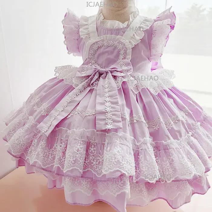 Robe de princesse Lolita pour filles 2026, tenue de tutu pour bébé pour le premier anniversaire, rob