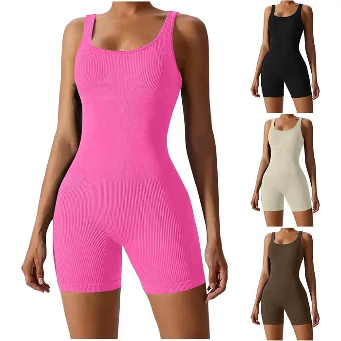 Survêtement court pour femmes, ensemble de Yoga, vêtements de sport une pièce, vêtements d'entraînem