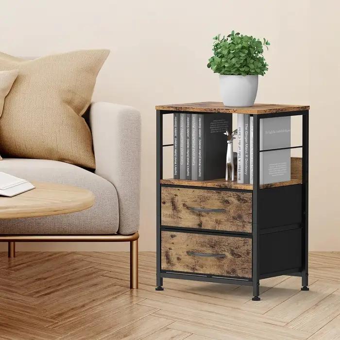 Table de chevet avec tissu, tables de nuit de proximité, table d'appoint de chambre à coucher, étagè