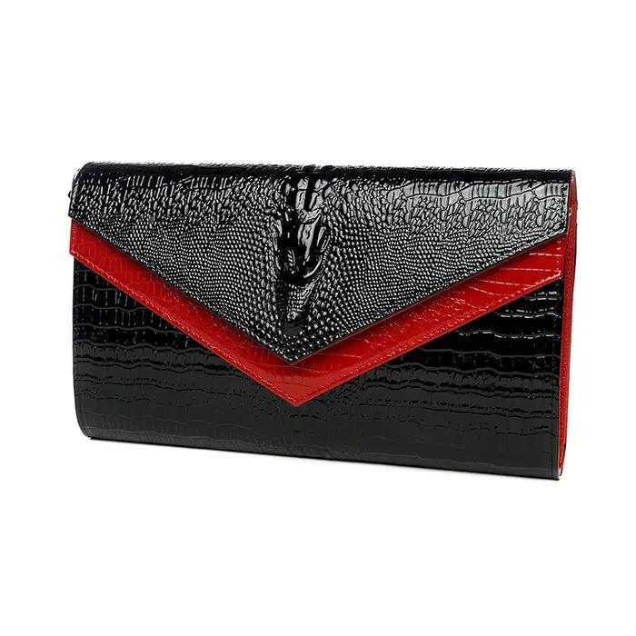 Alligator modèle femmes en cuir de vache pochette Patchwork Crocodile dames peau de vache épaule ou