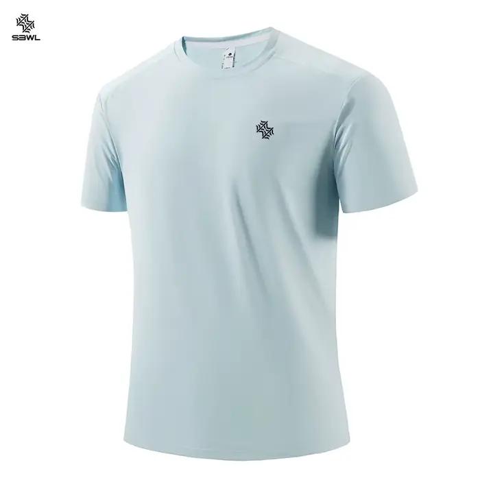 SBWL été hommes respirant fitness séchage rapide T-shirt mode haute qualité loisirs en plein air cou