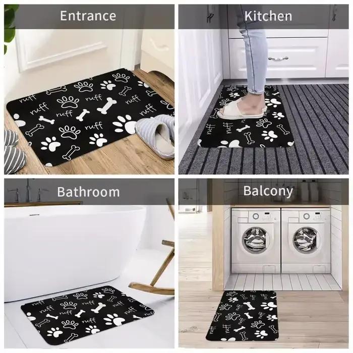 Tapis de bienvenue citron et floral avec bienvenue, tapis intérieur et extérieur durable pour entrée, chambre à coucher, tapis de bienvenue pour buanderie