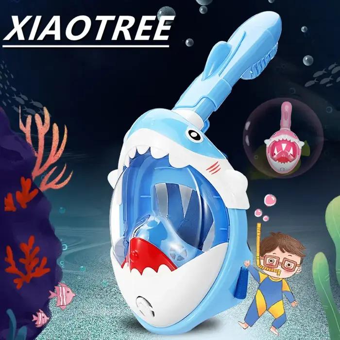 Masque de plongée intégral pour enfants, dessin animé, natation, plongée sous-marine, anti-buée, ens