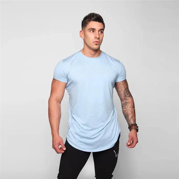 T-shirt homme fitness séchage rapide - Haut sport col rond unie pour entraînement été