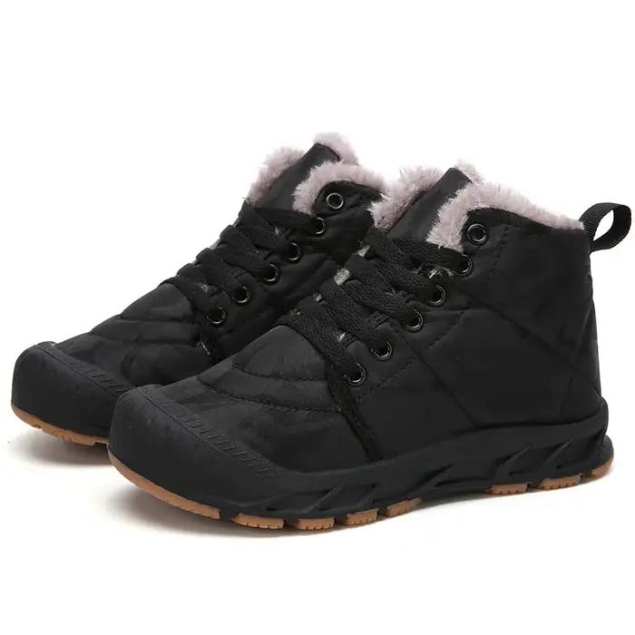 Bottes de neige imperméables pour enfants, chaussures d'extérieur chaudes, bottes courtes pour garço