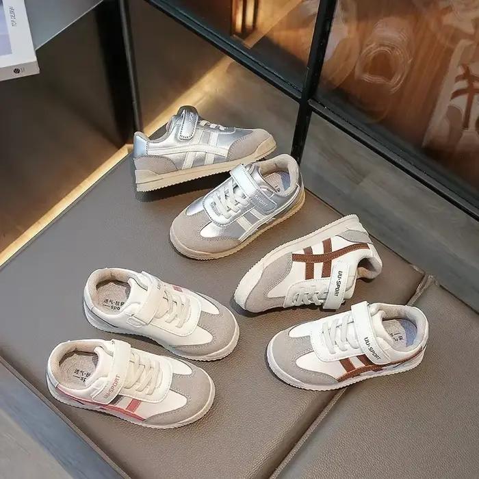 Chaussures de sport coordonnantes pour enfants, chaussures plates optiques à l'offre elles souples,