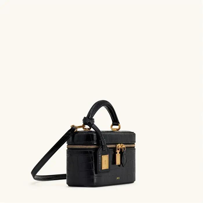 Sac à bandoulière vintage français JW PEI en cuir croco gaufré pour femme, petit sac carré, pochette