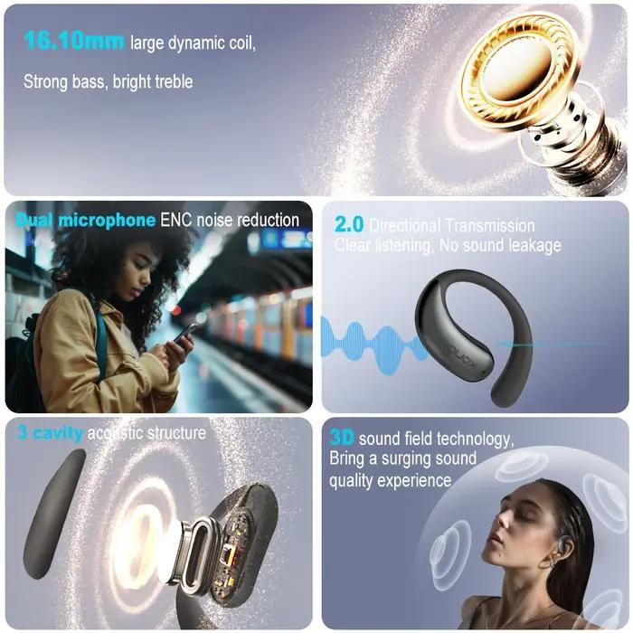 KOUO traduction casque véritable sans fil Bluetooth 5.4 haute qualité mémoire fil d'acier affaires é