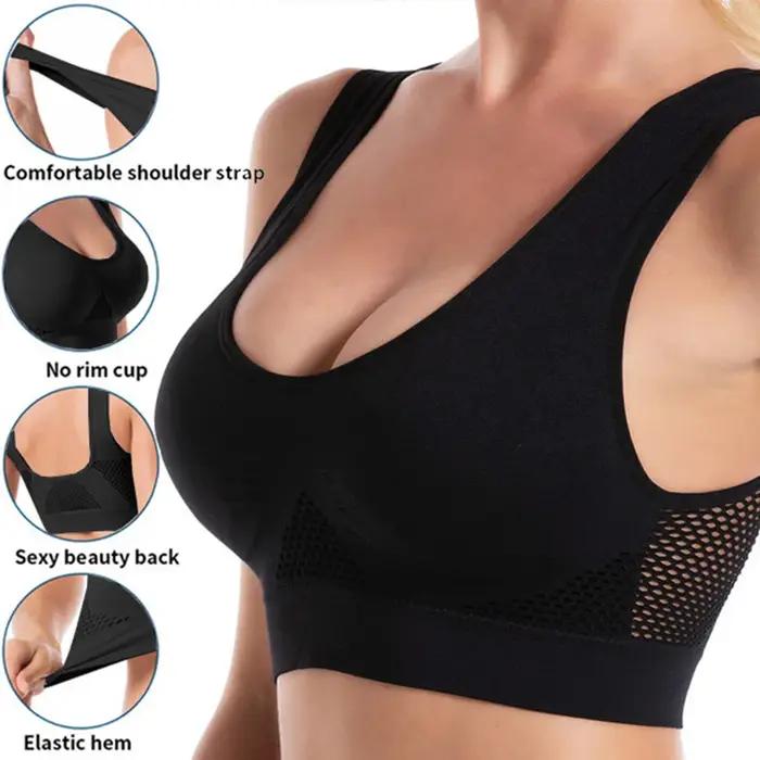 Soutien-gorge de sport sans coutures maille respirante antichoc haut court pour femmes grandes tailles activités physiques intenses