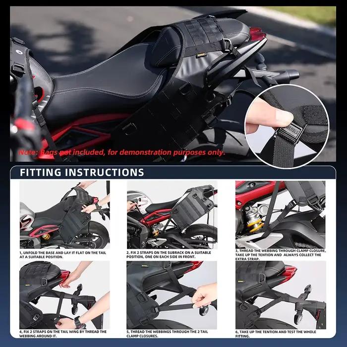 Rhinowalk – Base de selle universelle pour moto, emballage de siège arrière, accessoires de sac laté