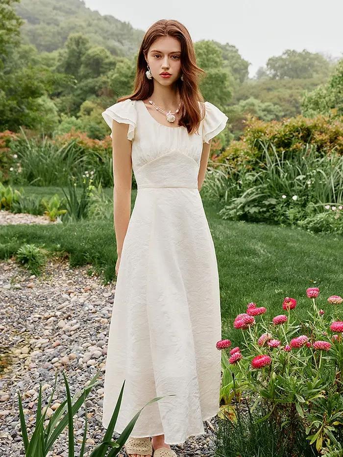 FSLE-Robe longue rouge à carreaux, taille haute, pour femme, tenue élégante et romantique, nouvelle